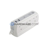 Masterplug USB Power Block With 6 Socket,2 USB Port 2.1Mah(White) Surge Protected