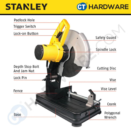 STANLEY SSC22 CORDED CHOP SAW 14" (355MM) | 2100W | 3800RPM