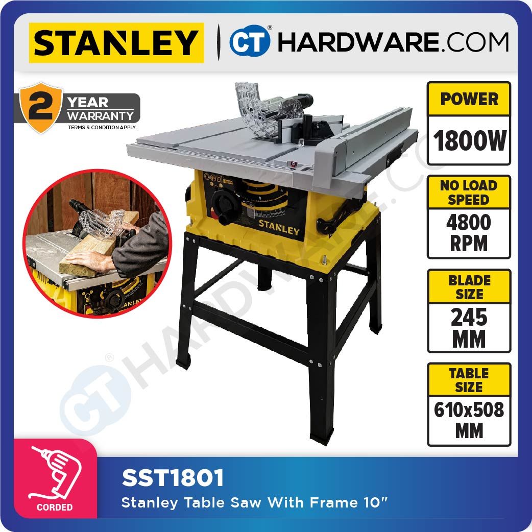 STANLEY SST1801 TABLE SAW WITH FRAME 10" | 1800W  | 4800/MIN [ YEAR END SALES ]