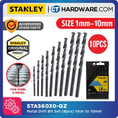 STANLEY STA56030-QZ METAL DRILL BIT SET (10PCS) 1MM - 10MM )