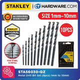 STANLEY STA56030-QZ METAL DRILL BIT SET (10PCS) 1MM - 10MM )