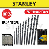 STANLEY STA56030-QZ METAL DRILL BIT SET (10PCS) 1MM - 10MM )