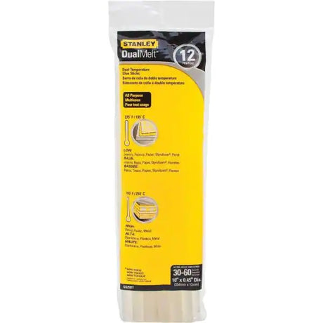 STANLEY GS25DT DUAL TEMP GLUE STICK 254 X 11.3MM / 10" X 0.45" ( WHITE ) X 12PCS