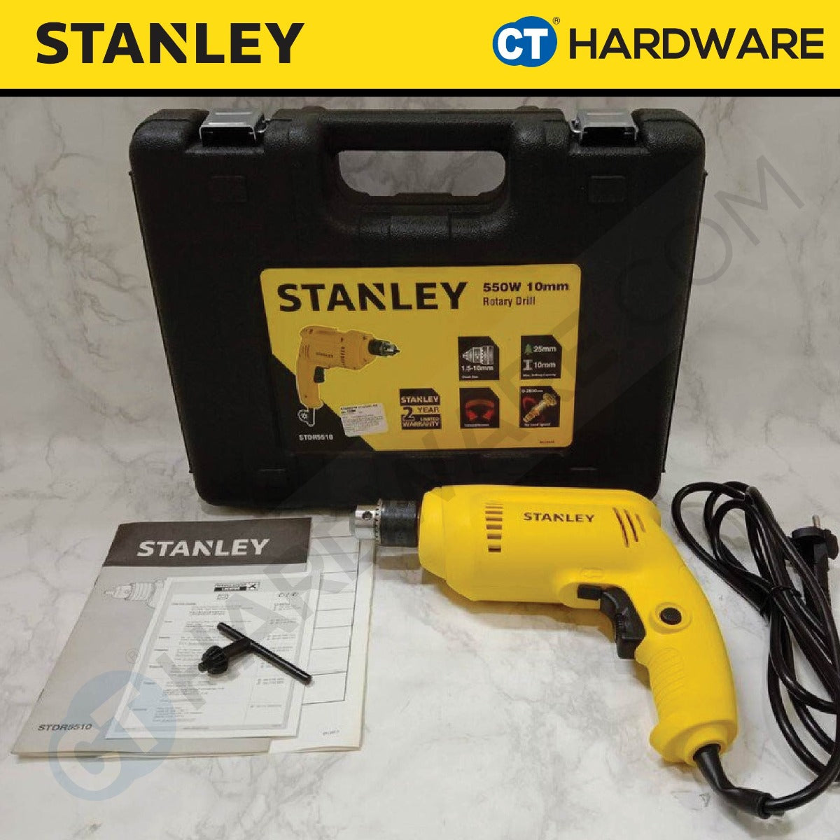 STANLEY STDR5510 CORDED ROTARY DRILL 550W | 10MM