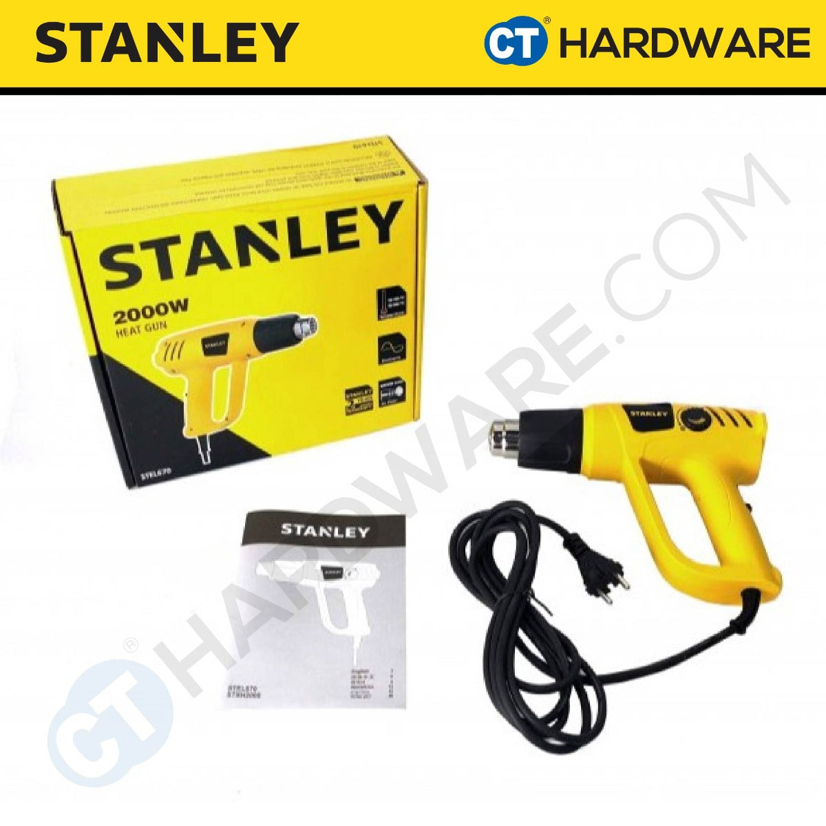 STANLEY STEL670-XD CORDED HOT AIR GUN 2000W | 300-500 LPM | TWO SPEED SETTINGS [ STEL670 ]