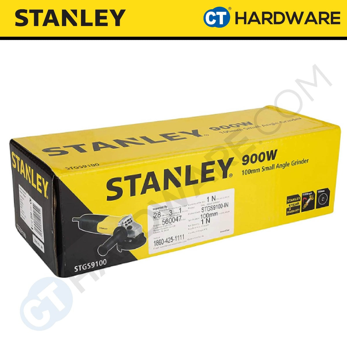 STANLEY STGS9100 CORDED SMALL ANGLE GRINDER 900W | 100MM | 11,000 RPM | M10