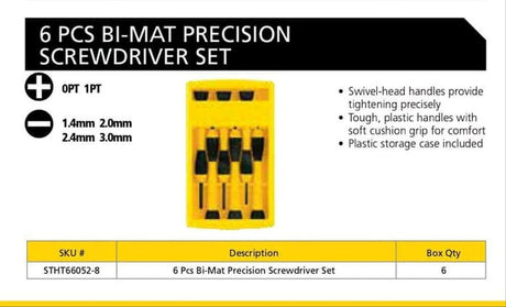 Stanley STHT66052-8 Precision Screwdriver Bi-Material Handle (6pcs)