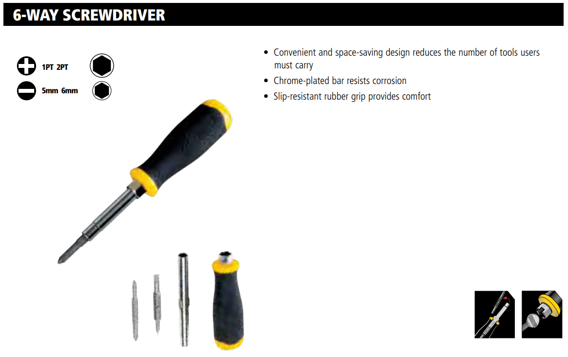 STANLEY STHT68012-8 SCREWDRIVER 6 WAY (STHT680128)