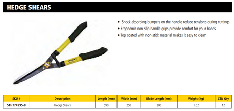 Stanley STHT74995-8 Hedge Shears 8"