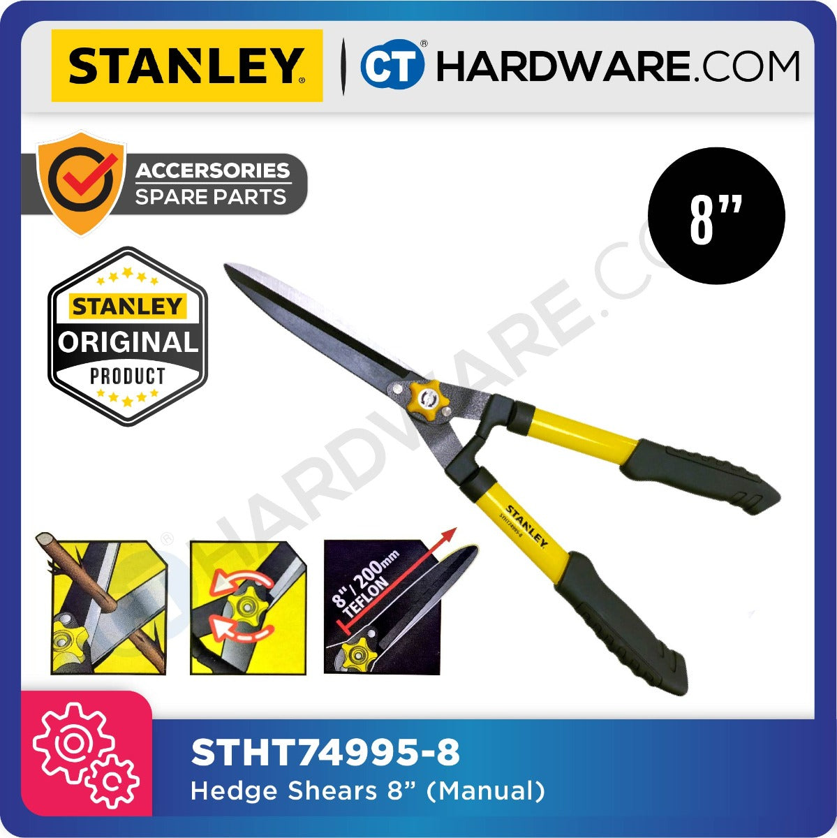 STANLEY STHT74995-8  HEDGE SHEARS 8" (MANUAL) ( STMT749958 )