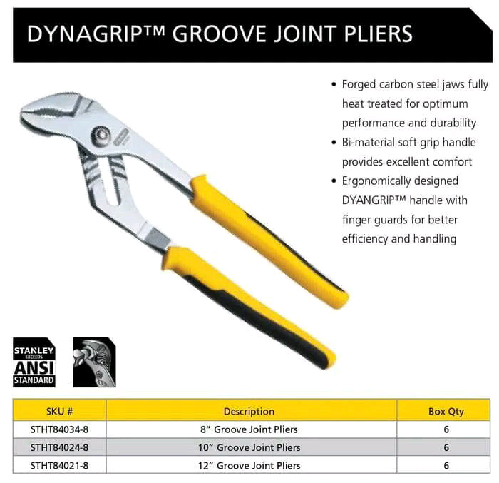 Stanley STHT84024-8 GROOVE JOINT PLIER 10"