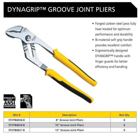 Stanley STHT84024-8 Dynagrip® Groove Joint Plier 10"