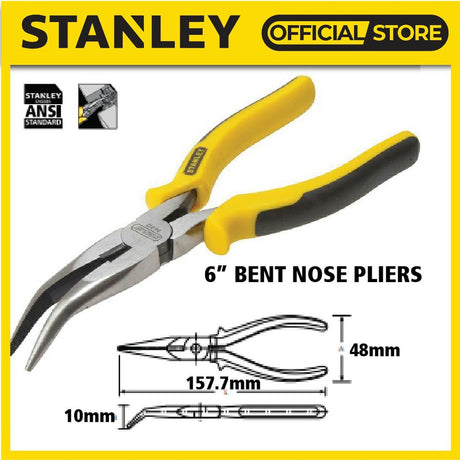 STANLEY BENT NOSE PLIER 6" / 8" (1pc)