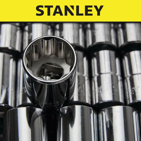 STANLEY STMT729 METRIC STANDARD SOCKET 1/2"  DRIVE 12 POINTS | SIZE: 11MM - 24MM