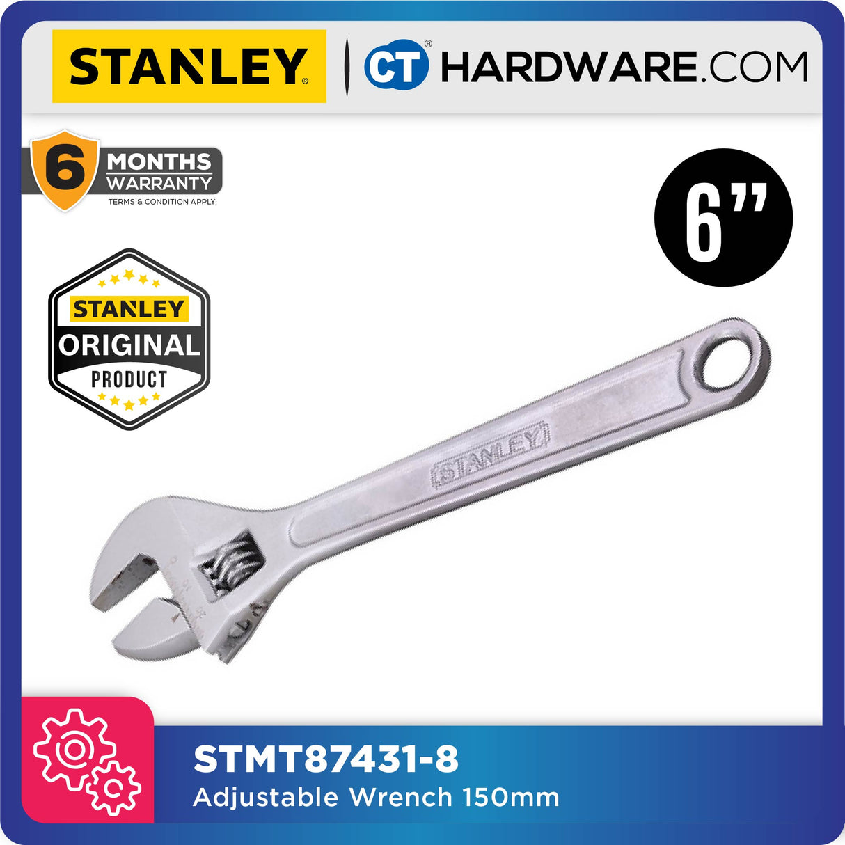 Stanley ADJUSTABLE WRENCH SIZE FROM 6" TO 15" (5 SIZE OPTION) - 1PC