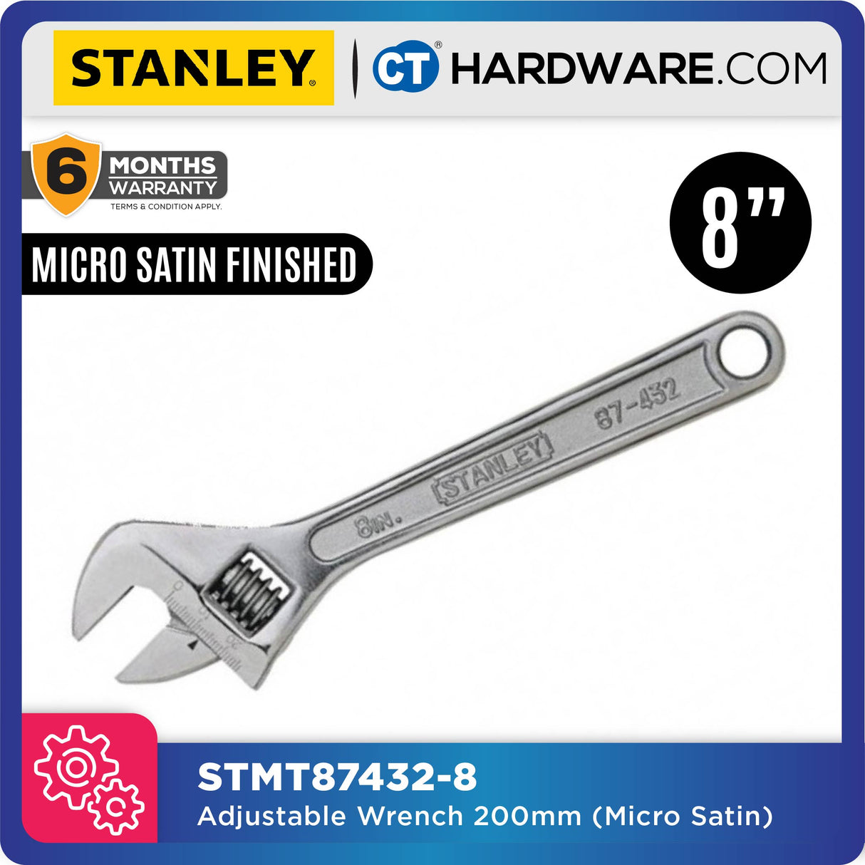 Stanley ADJUSTABLE WRENCH SIZE FROM 6" TO 15" (5 SIZE OPTION) - 1PC