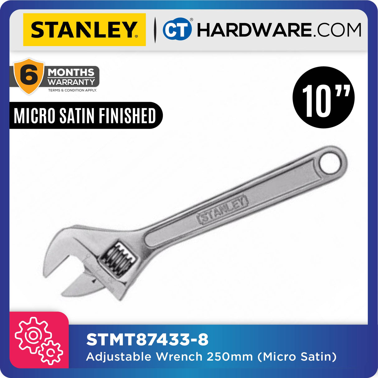 Stanley ADJUSTABLE WRENCH SIZE FROM 6" TO 15" (5 SIZE OPTION) - 1PC