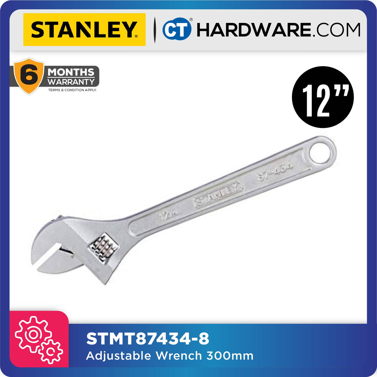 Stanley ADJUSTABLE WRENCH SIZE FROM 6" TO 15" (5 SIZE OPTION) - 1PC