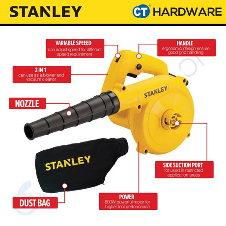 STANLEY STPT600-XD CORDED BLOWER 600W | 16000RPM | 3.5M3/MIN [ STPT600 ]
