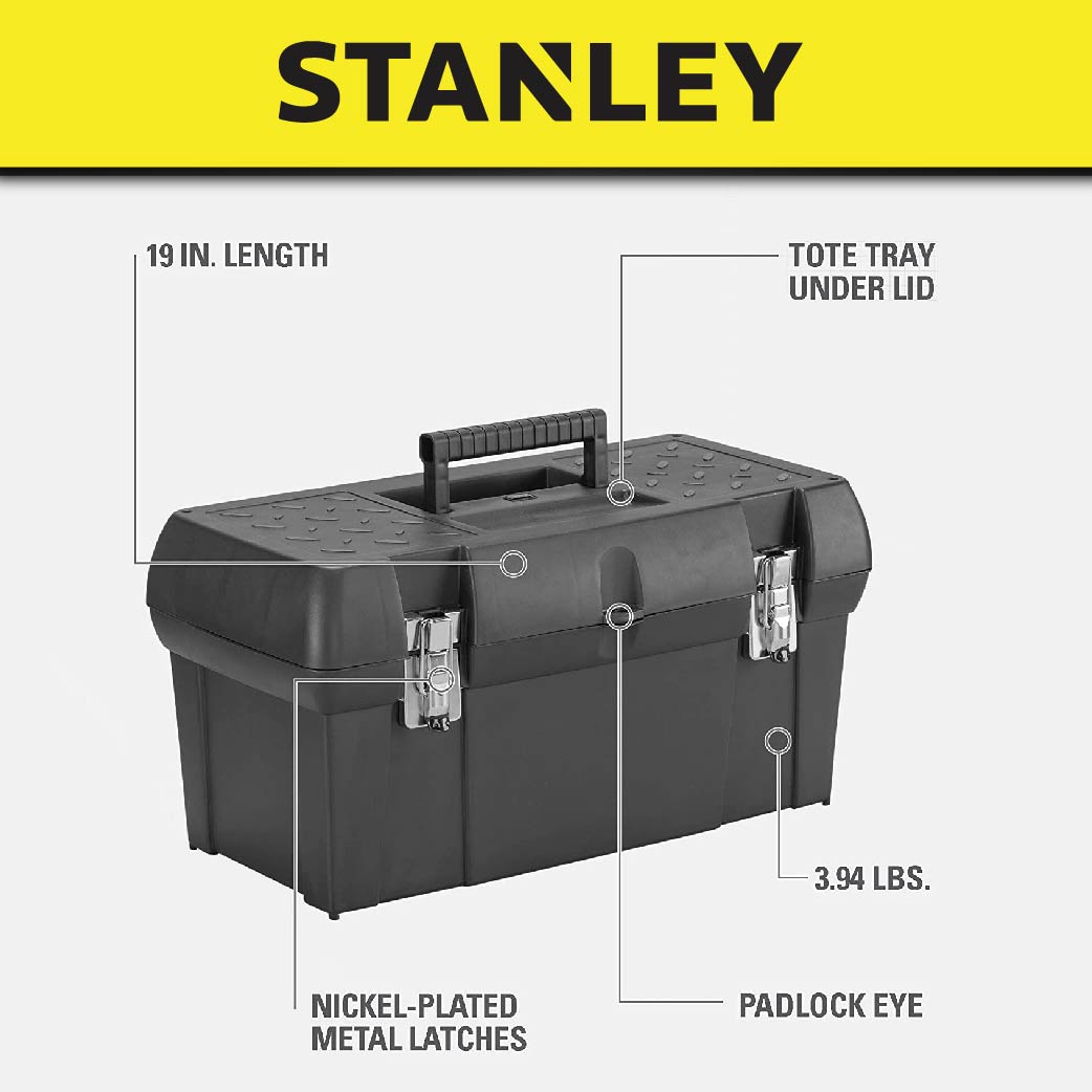 STANLEY STST19005 19" TOOLBOX WITH METAL LATCHES