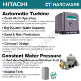 HITACHI TM-P600XS AUTOMATIC WATER PUMP TURBINE TYPE 1" | 600W | 100L/M | 5M/S | 20M/H (PREMIUM & SILENT TYPE) [ TMP600XS ]