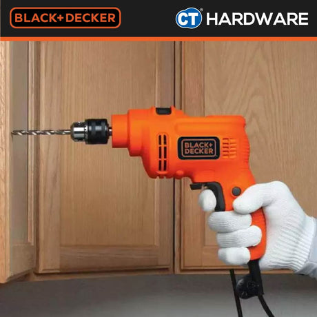 BLACK+DECKER TP555KPR 10MM HAMMER DRILL 550W WITH ACCESSORIES