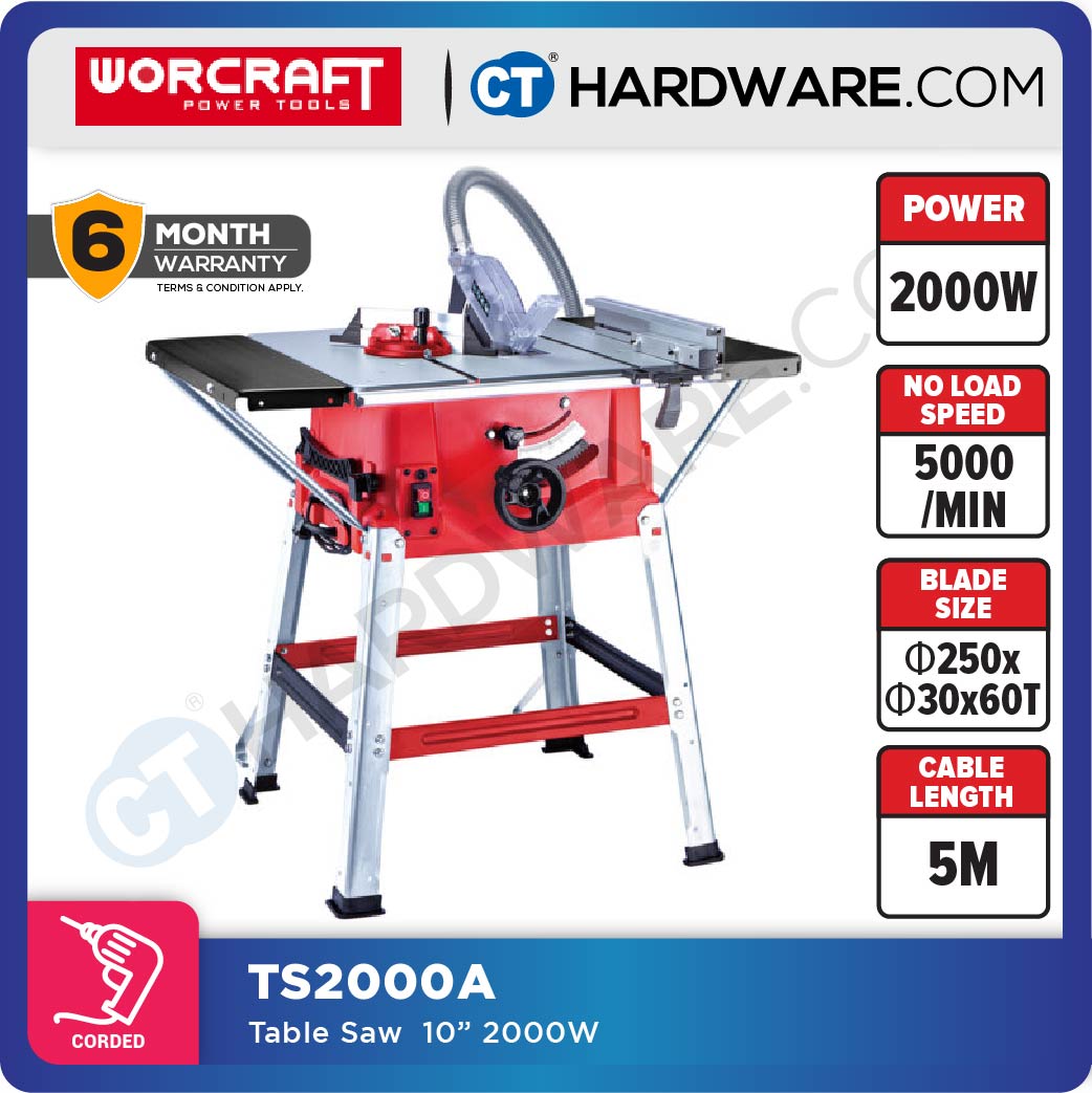 WORCRAFT TS2000A TABLE SAW 10" | 2000W | 5000RPM