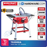 WORCRAFT TS2000A TABLE SAW 10" | 2000W | 5000RPM
