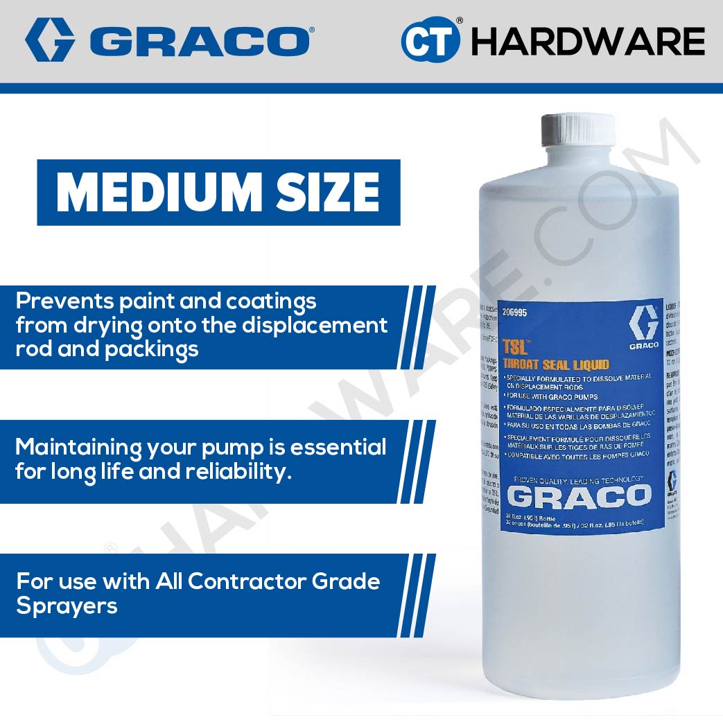 GRACO 206995 TSL THROAT SEAL LIQUID 32oz | 0.95L (MEDIUM SIZE)