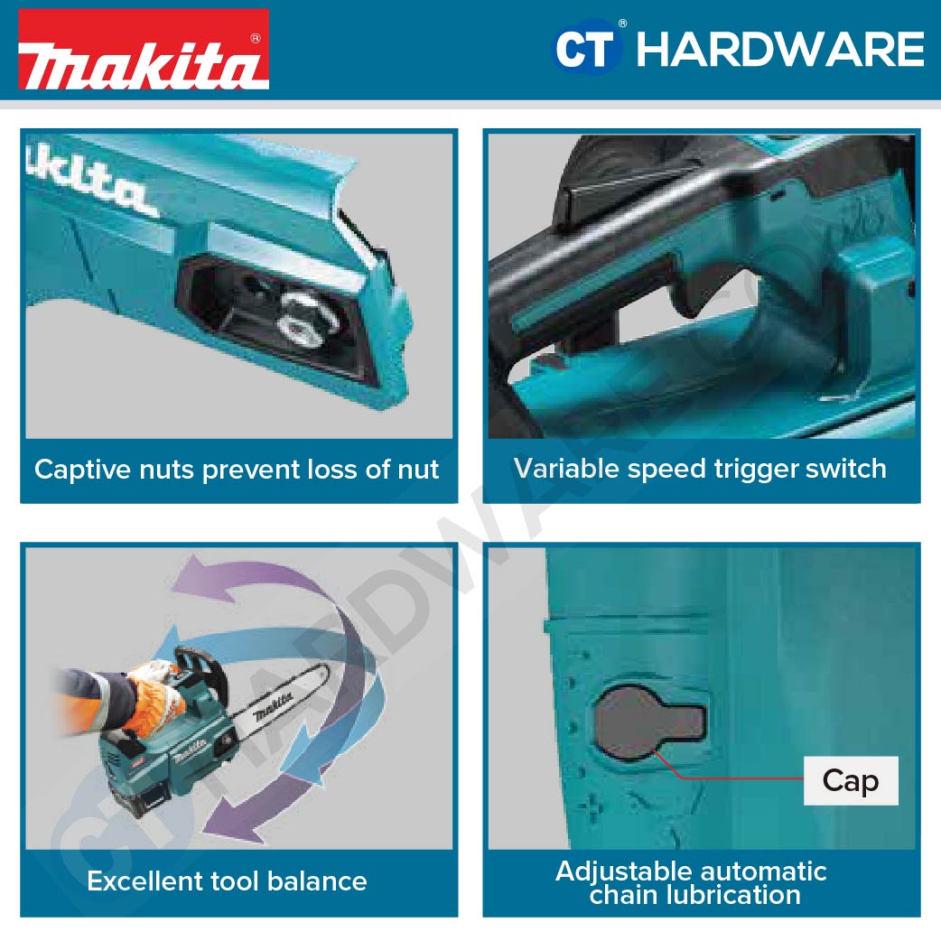 MAKITA UC004 GM101/ GZ CORDLESS CHAIN SAW 40V 14"  350MM COME WITH 1 BATTERY 4.0AH & 1 FAST CHARGER