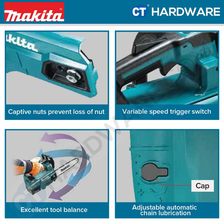 Makita UC004GM101/ GZ XGT 40Vmax Cordless Brushless Chain Saw 14" 350mm (Body Only | 1-Battery)