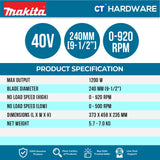 MAKITA UC100DZ CORDLESS PRUNING SAW 12V | 4' | 210W | 55ML WITHOUT BATTERY AND CHARGER