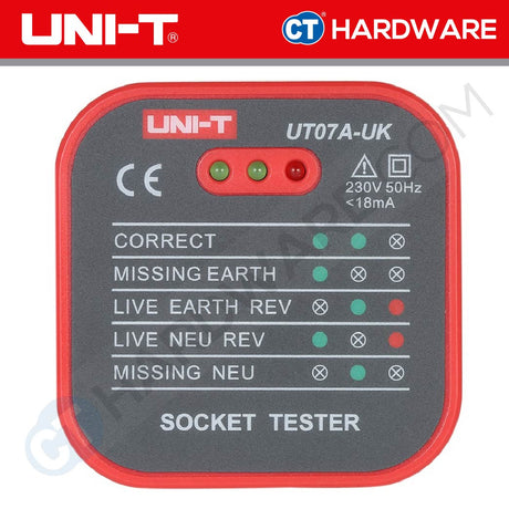 UNI-T UT07A-UK SOCKET TESTER 230V 50-60HZ 64G [ UT07AUK ]