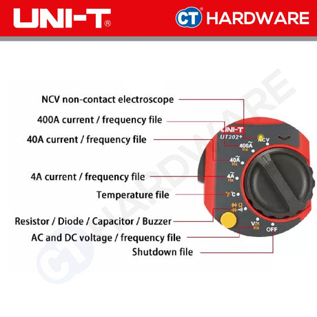 Uni-T UT202A+ Digital Clamp Multimeters with Capacitor 600V 600AC Electricity Measure