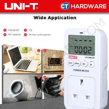 UNI-T UT230B-UK POWER ENERGY METER SOCKET 100V-260V | 2990W | 45-65HZ [ UT230BUK ]