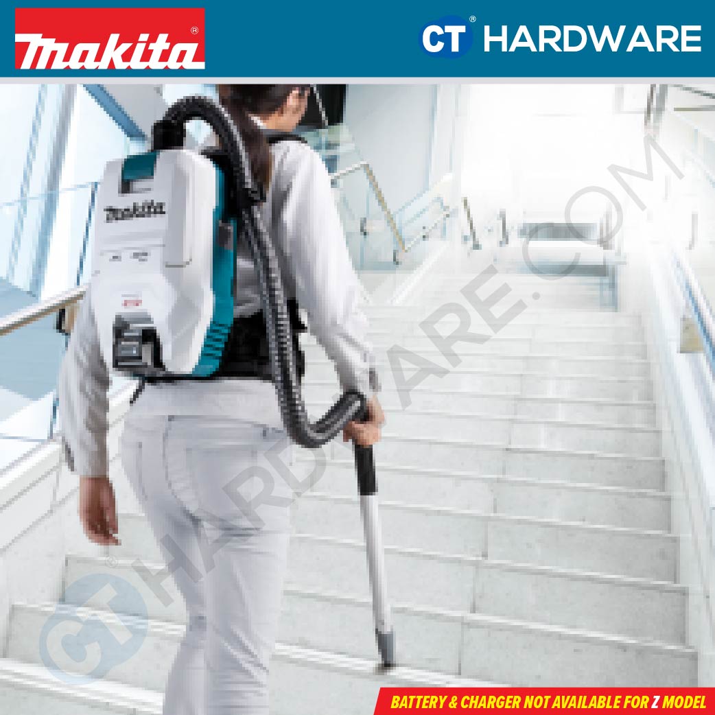 MAKITA VC008GZ CORDLESS BACKPACK VACUUM CLEANER 40VMAX | 18 kPa | 2.4 m³/min WITHOUT BATTERY AND CHARGER