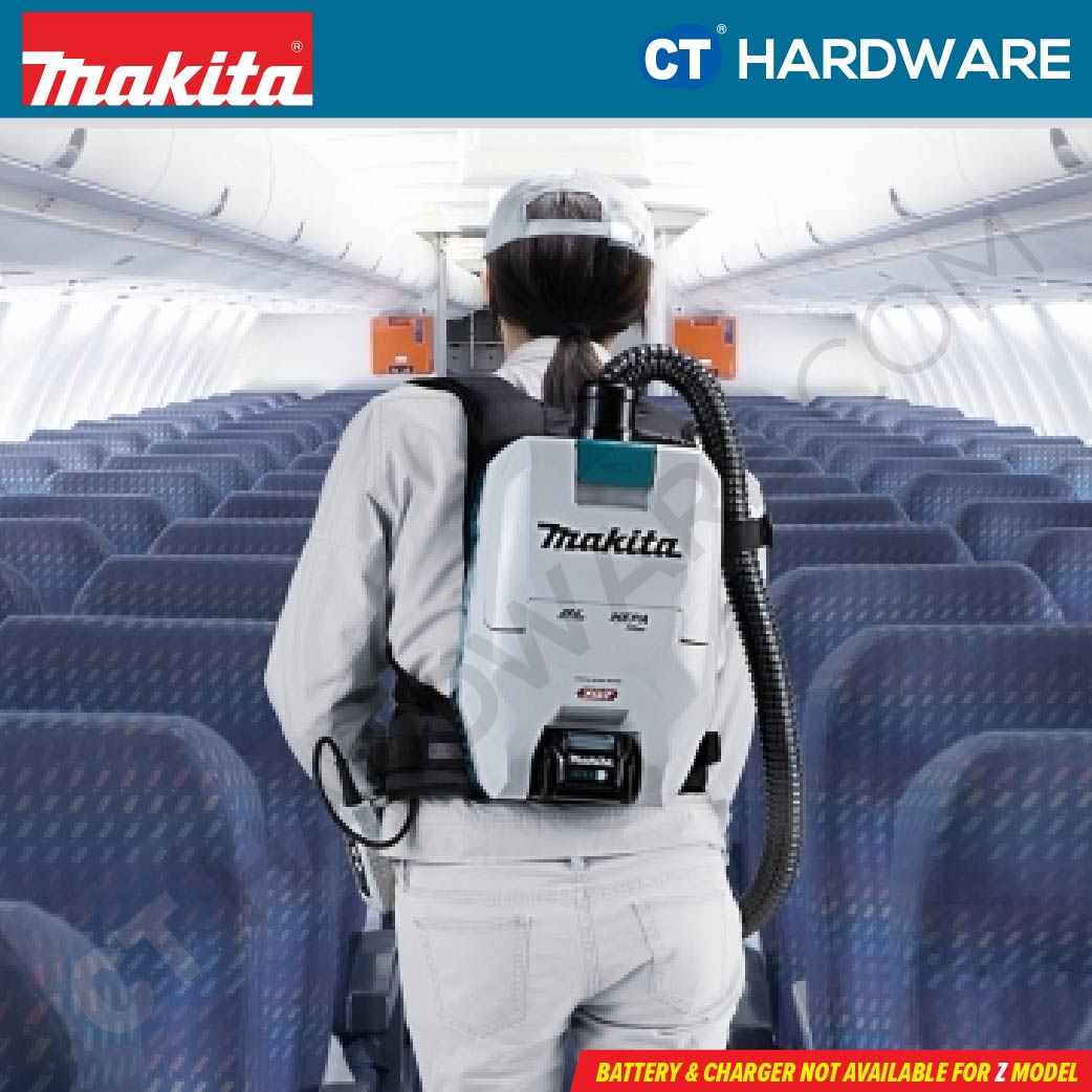 MAKITA VC008GZ CORDLESS BACKPACK VACUUM CLEANER 40VMAX | 18 kPa | 2.4 m³/min WITHOUT BATTERY AND CHARGER