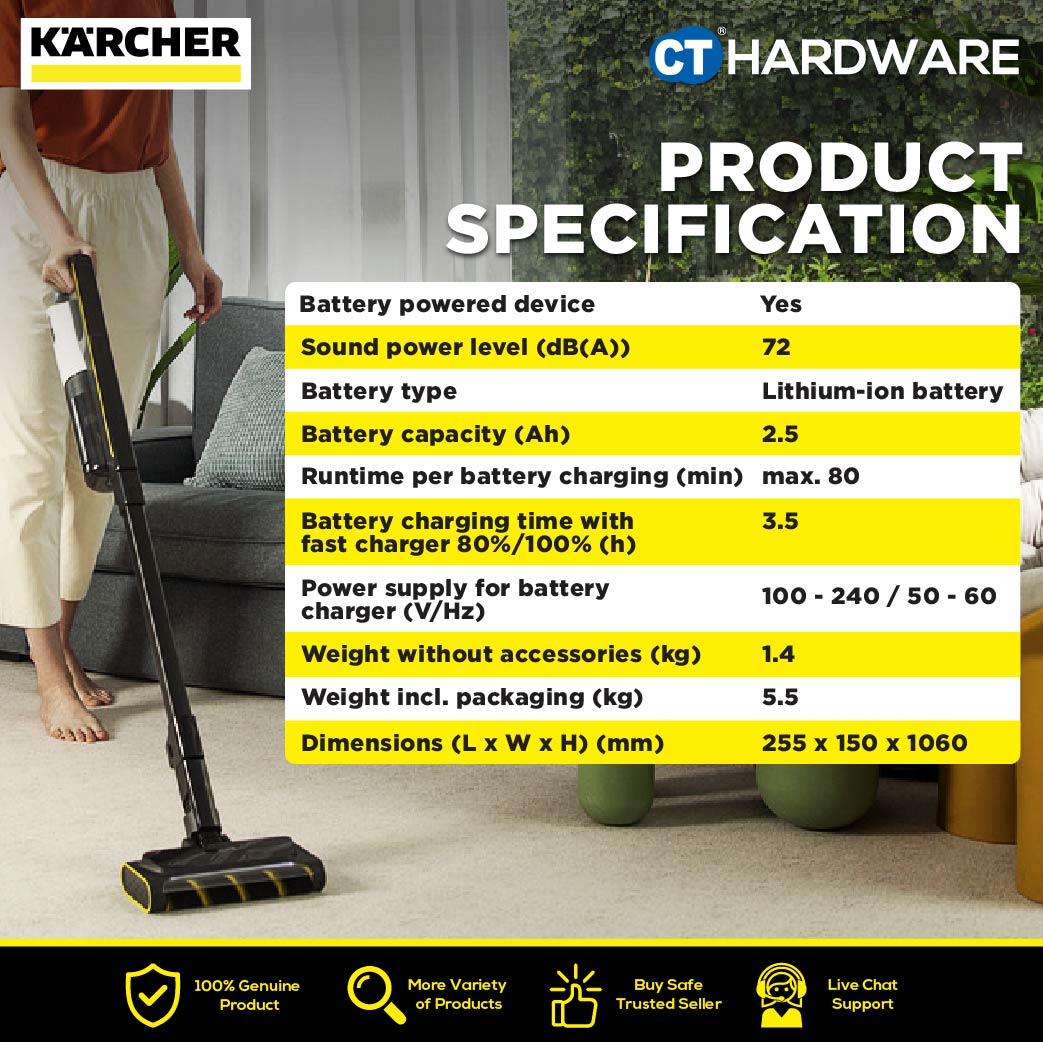 Karcher VCS 5 CORDLESS Upright Vacuum Cleaner 25.2V 2.5Ah [ VCS5CORDLESS | 11982950]