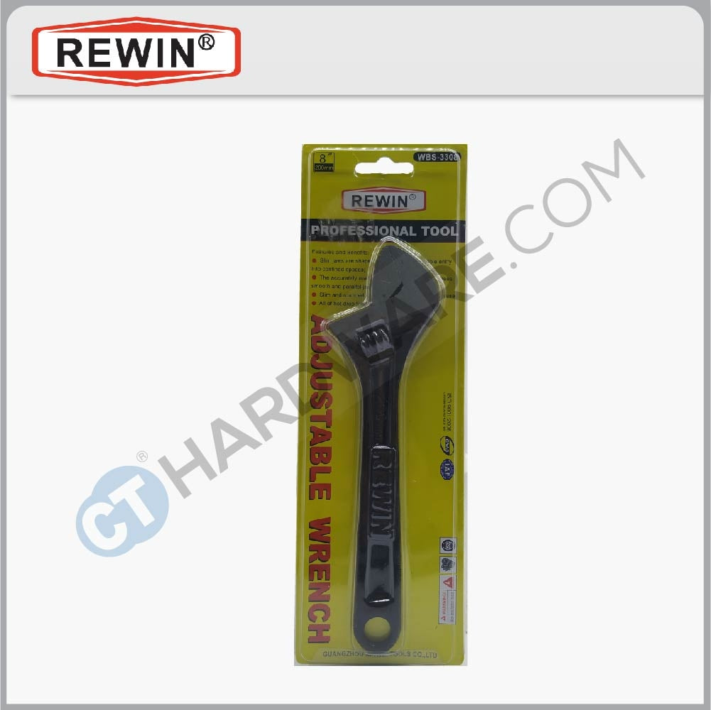 REWIN WBS3308 ADJUSTABLE WRENCH 8" 200MM