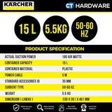 [COMBO-BUNDLE] Karcher K2.050 High Pressure Washer + WD 1 CLASSIC Vacuum Cleaner [K2050 + WD1CLASSIC]