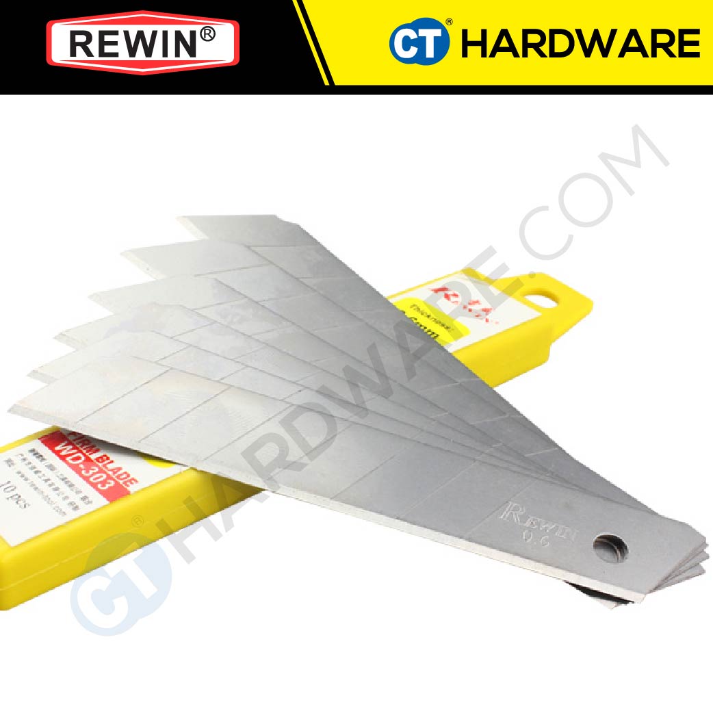 REWIN WD303 SK5 STEEL LARGE CUTTER BLADE  0.6MM THICKNESS 10PCS | BOXED HARDWARE TOOLS