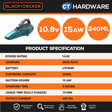 BLACK+DECKER WDA320B LITHIUM-ION WET & DRY VACUUM CLEANER 10.8V 0.90KG