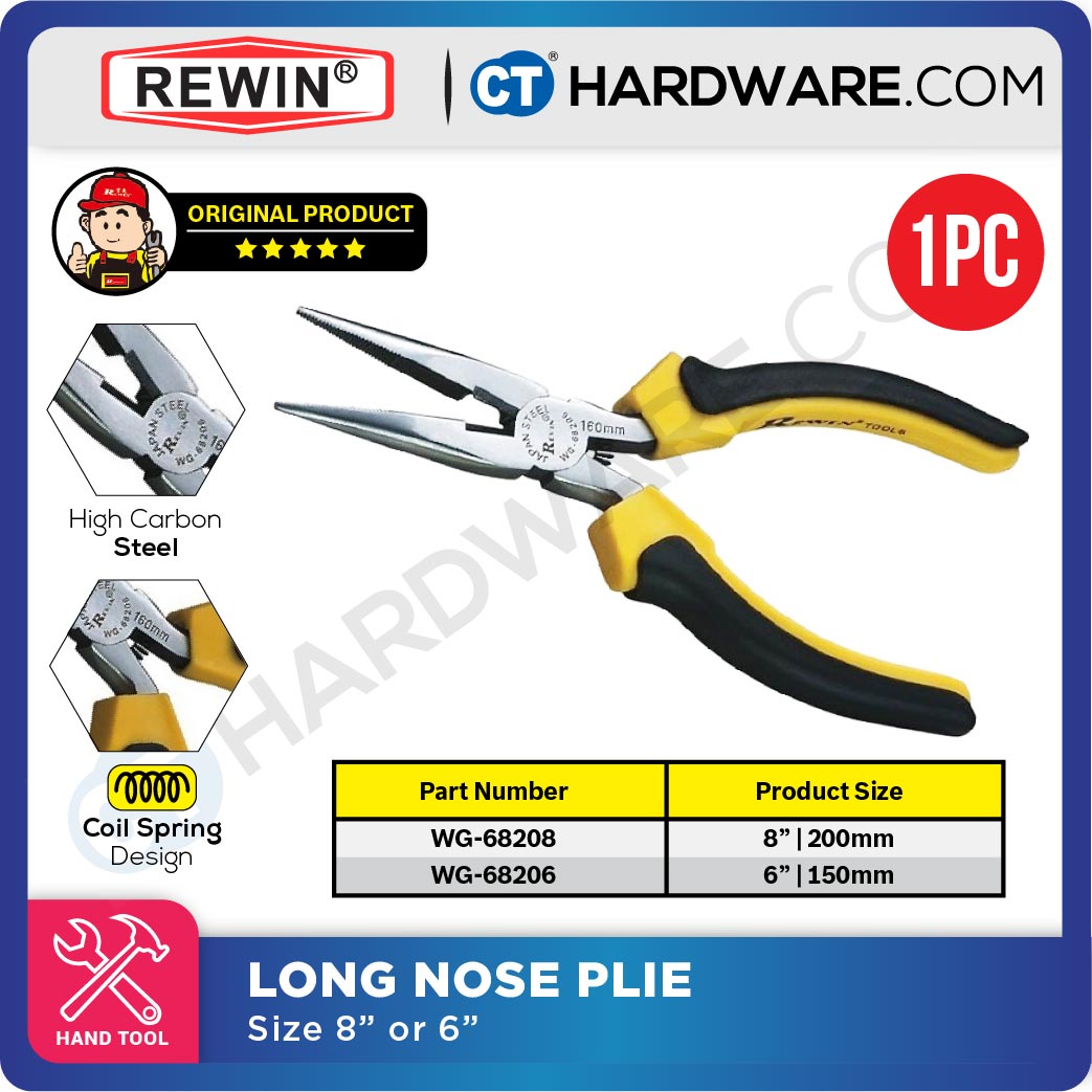 REWIN WG68206 LONG NOSE PLIER 6" / 150MM