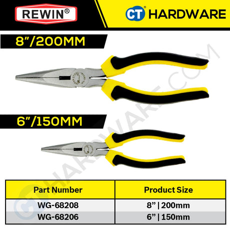 REWIN WG68206 LONG NOSE PLIER 6" / 150MM