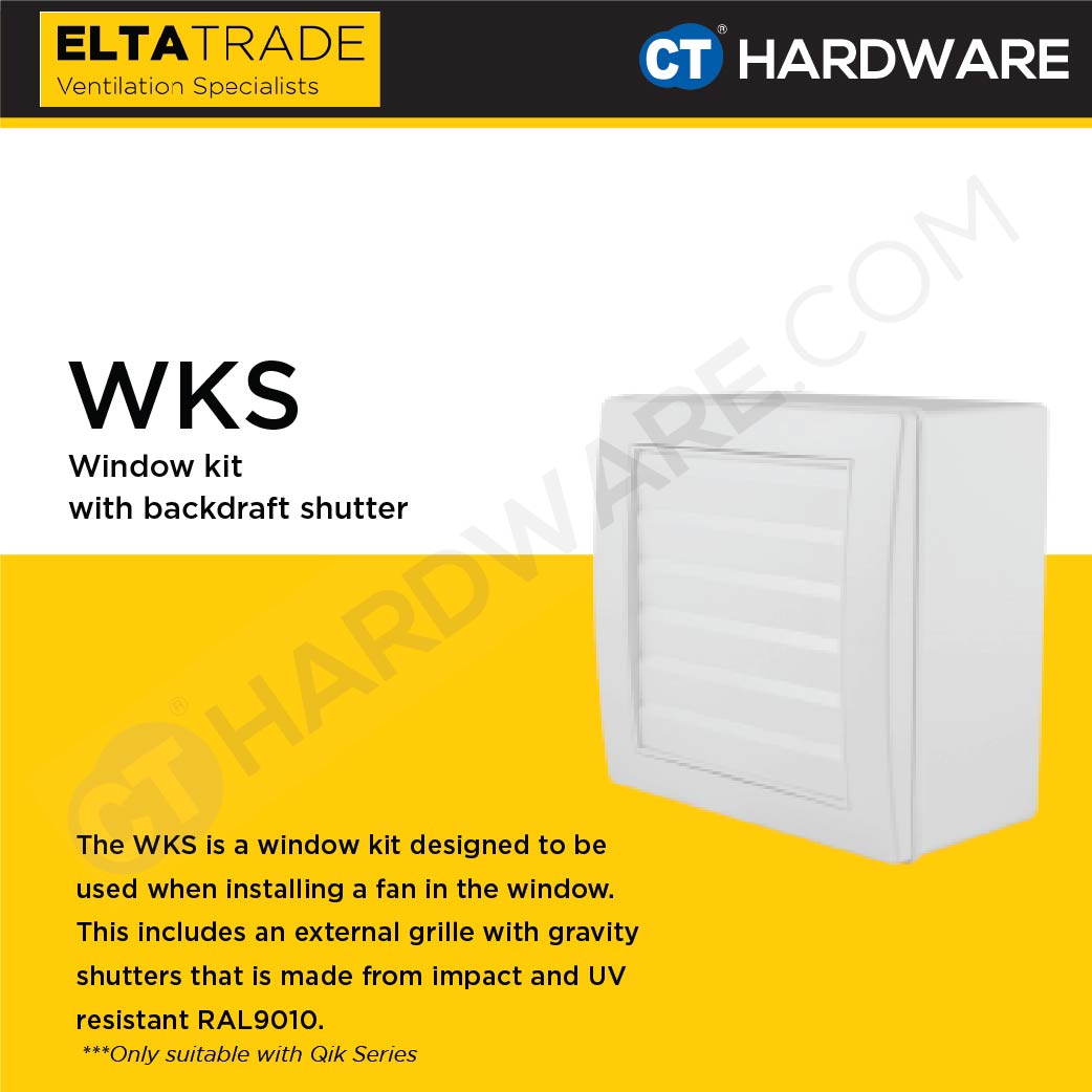 ELTA TRADE WKS (4", 5", 6") WINDOW KIT WITH BACKDRAFT SHUTTER [ONLY SUITABLE WITH QIK SERIES]