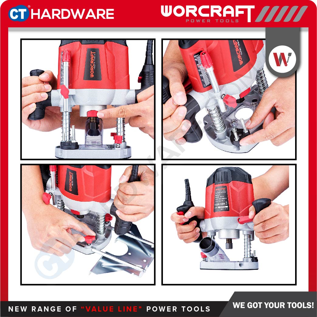 WORCRAFT ER12-6/8 CORDED ROUTER 1200W | 11000-30000/MIN | COLLET 6/8MM  (ER1268)