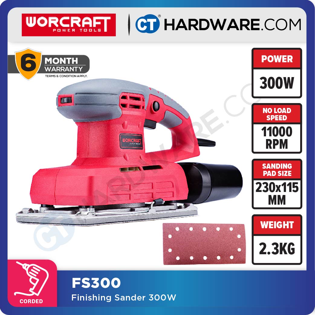 WORCRAFT FS300W CORDED FINISHING SANDER 300W