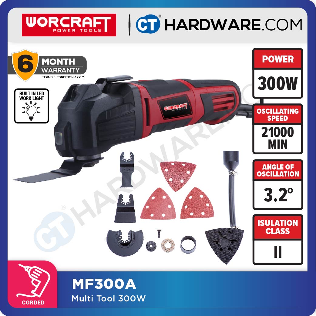 WORCRAFT MF-300A MULTI TOOL 300W 11000-21000RPM WITH POWER SPEED & VACUUM FUNCTION (MF300A)