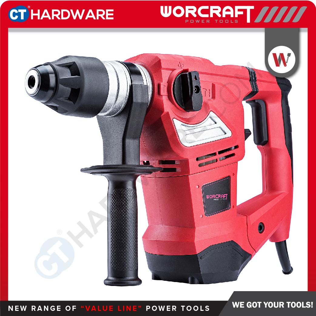 WORCRAFT RH18-38X CORDED ROTARY HAMMER 3-MODE | 1800W | 800RPM | SDS PLUS COME WITH ACCESSORIES ( RH1838X )