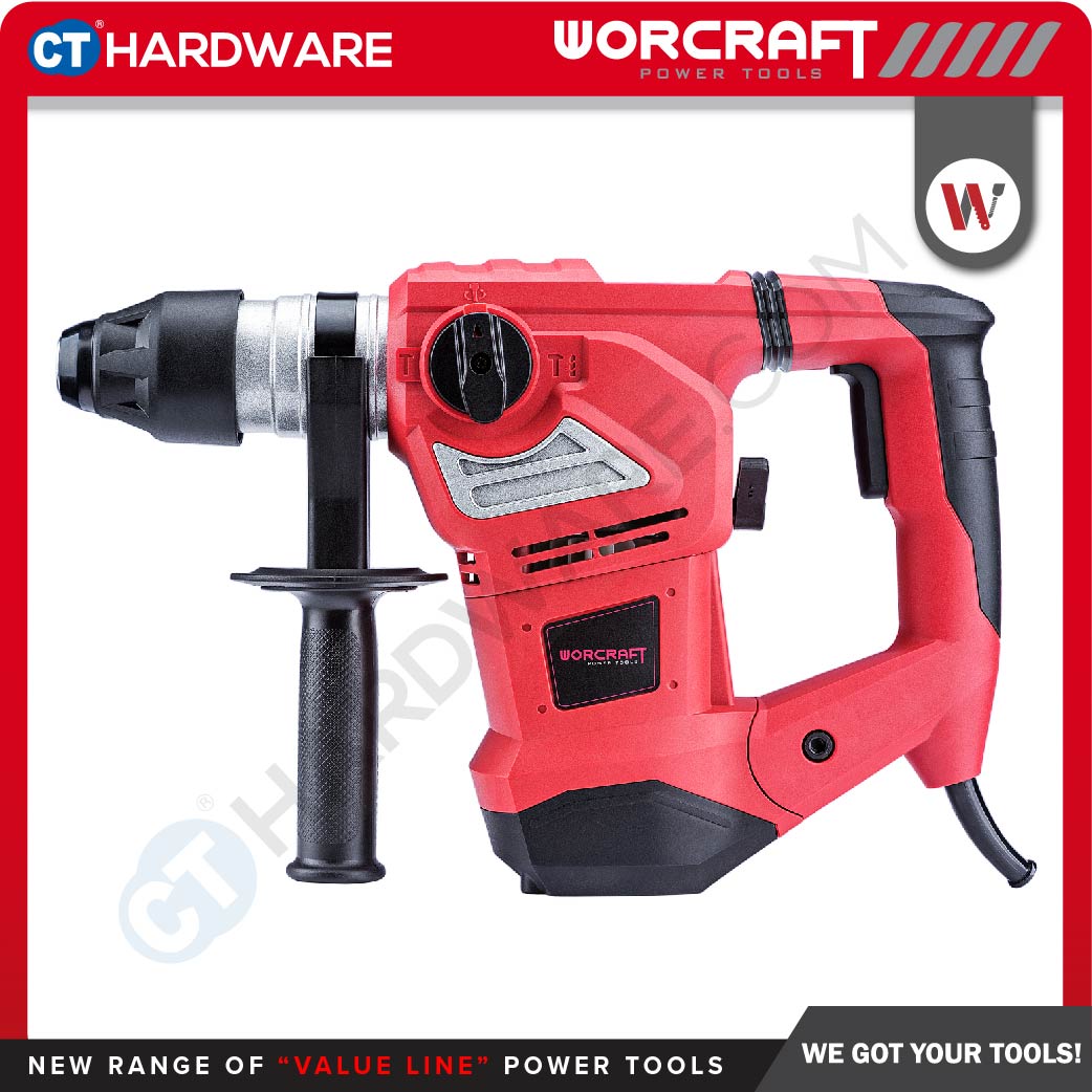 WORCRAFT RH18-38X CORDED ROTARY HAMMER 3-MODE | 1800W | 800RPM | SDS PLUS COME WITH ACCESSORIES ( RH1838X )